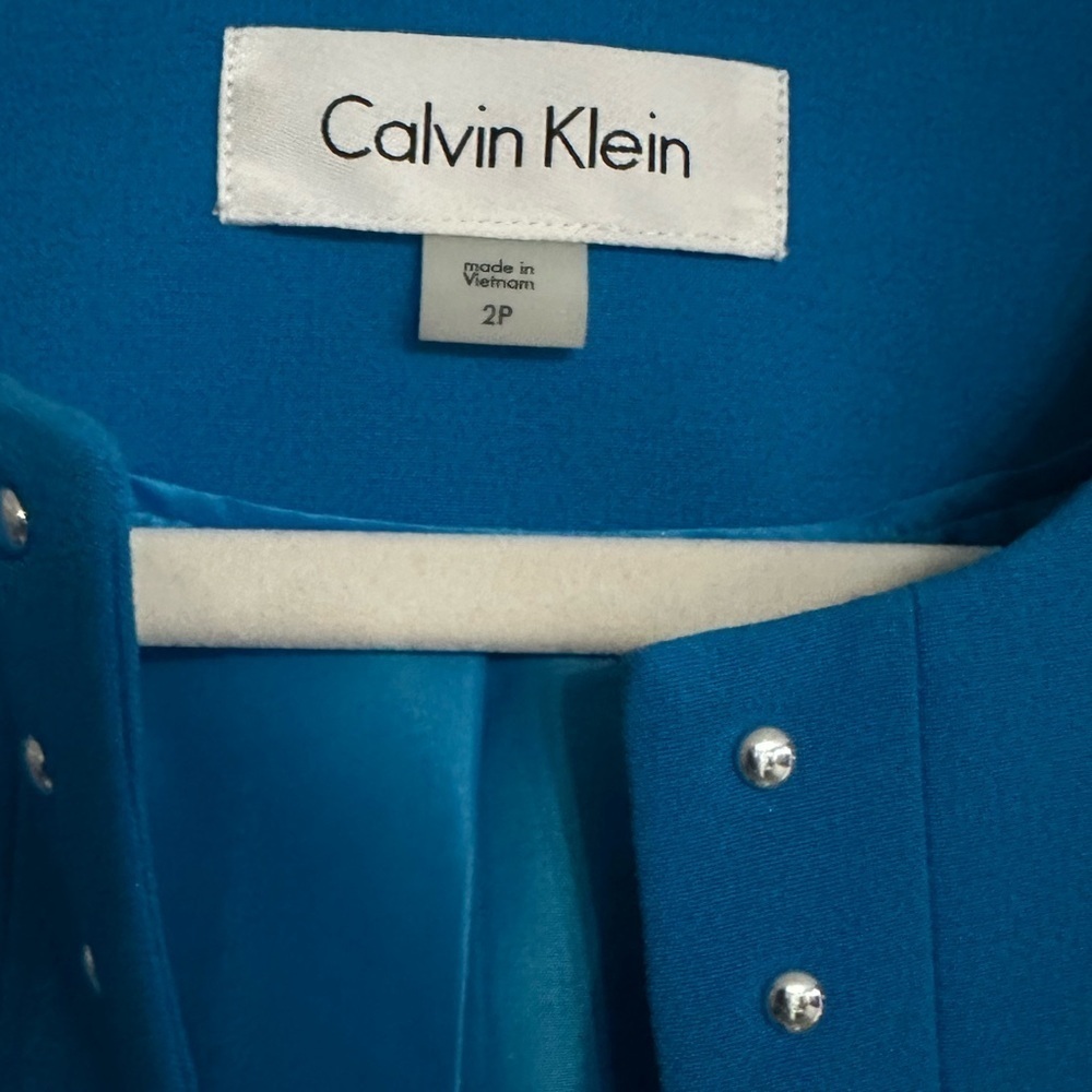Calvin Klein Women’s Blue Blazer Suit Jacket with Stud detail | 2P | NWOT Petite - Picture 3 of 7